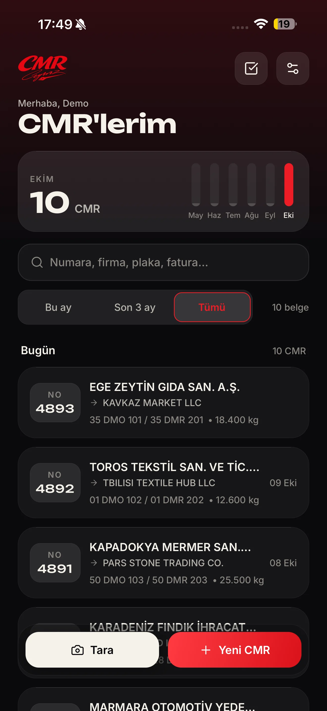 CMRYAZ App projesinin ekran görüntüsü