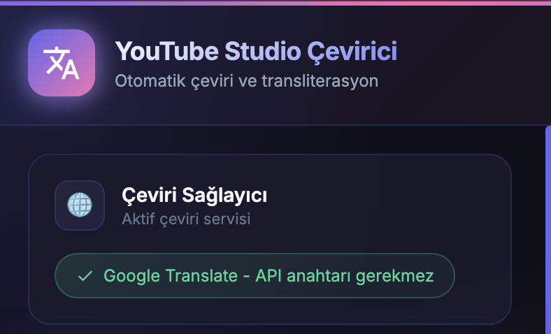 YouTube Studio Çevirici